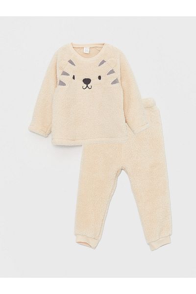 LC Waikiki Unisex sada dětského pyžama Crew Neck s dlouhým rukávem a výšivkou