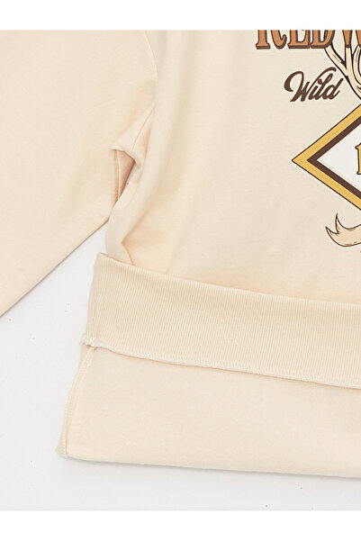 LC Waikiki Dámská mikina Oversize Crew Neck s dlouhým rukávem – potištěná