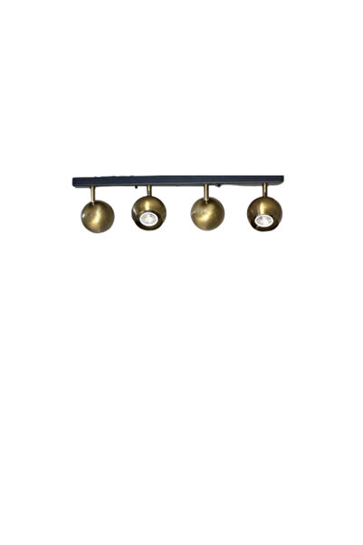 Rsylight Metal Modern 4 Lü Eskitme Kaplama Masa Üstü Siyah Led Spot 180 Derec...