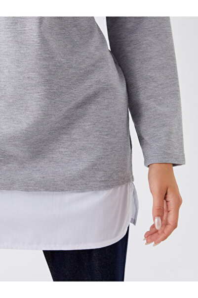 LC Waikiki Női tunika - Crew nyakú, tömör, hosszú ujjú