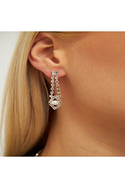 Flaner Paris Aksesuar Pearl stone choker necklace and earring set