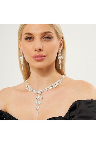 Flaner Paris Aksesuar Phoenix Choker Necklace and Earrings Set
