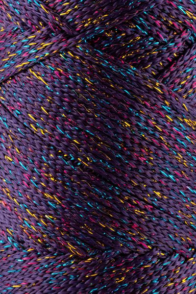 SENSY Multi Sparkle Glitter Multi Colored 200 gr Polyester Macrame Thread Purple 2 Mm - 230 M