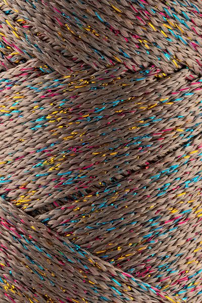 SENSY Multi Sparkle Glitter 200 gr Polyester Macrame Thread Mink 2 Mm - 230 M Supla Thread