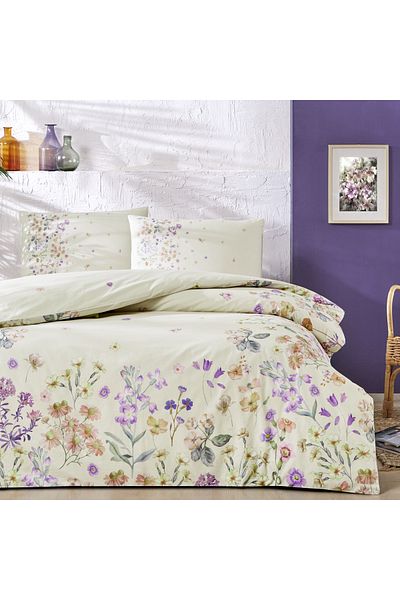 Taç Ranforce Double Duvet Cover Set Felina Cream