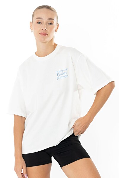 Coredra Zauvek Oversize kroj T-shirt Žene - Ekru