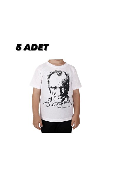 FATELLA Unisex Signed Ataturk Printed 5 Pieces Short Sleeve 100thYear Custom ...