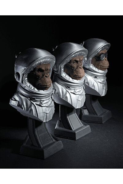 TuransoyCraft Astronot Maymunlar 3lü Set Masaüstü Dekoratif Figür