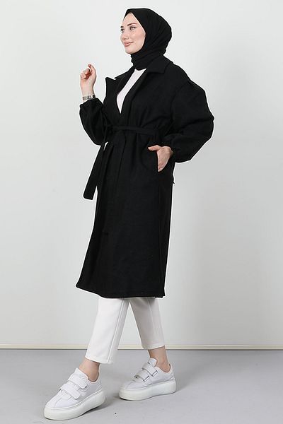 Giza Giyim Asuman Stamp Coat Black