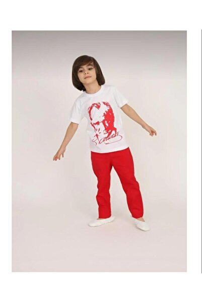 FATELLA Unisex Children's 23 April 29 April 10 April Ataturk Printed Short Sl...