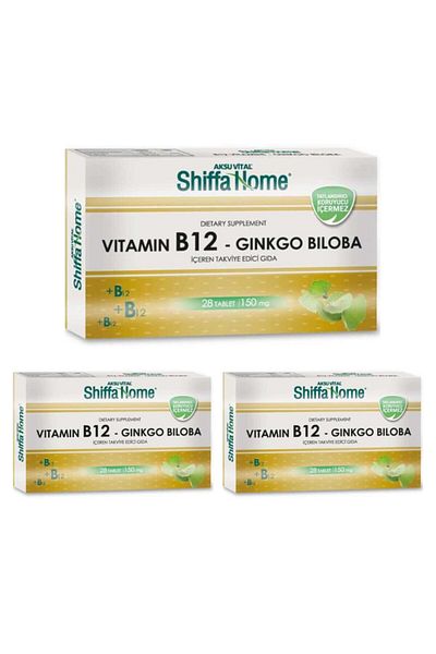 Shiffa Home Vitamin B12 and Gingko Biloba Tablet - X 3 Pieces