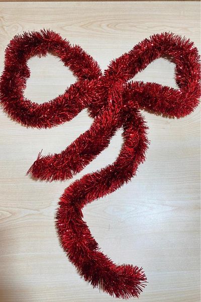 Deniz Party Store Red New Year Garland Glitter Tree Ornament Medium Size 5 Cm 2 M 1 Piece