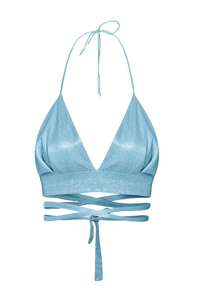 Gülşah Evecen Special Design Laura Glitter Baby Blue Bralet
