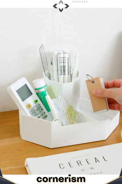 LİGROUND Cornerism 3-Compartment Corner Organizer Make-up Organizer Organizer Pen Holder Multi-Purpose Organizer