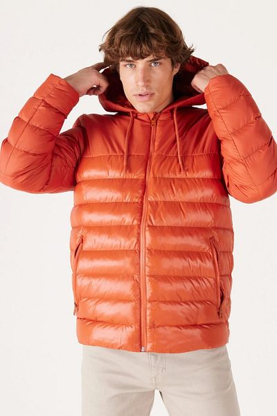 WRANGLER Hooded Zippered Regular Fit Puffer Coat Men'S COAT W232008 700
