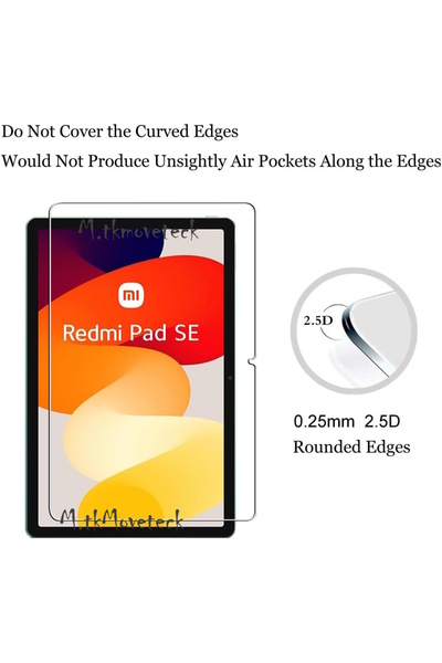 m.tk moveteck Xiaomi Redmi Pad Se 11 inch Screen Protector Transparent Glass Nano Flexible Shatterproof Screen Glass Fully Compatible 2023