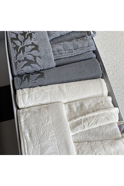 Fiesta Elite Part Velvet Jacquard Σετ Μπουρνούζι 6 τεμαχίων Βαμβακερό