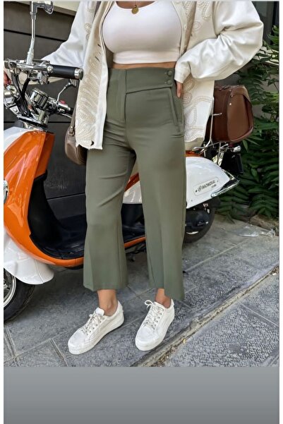 MOD10 Elvin'ce Butik Atlas Kumaş Palazzo Pantolon