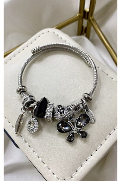 TubaCreates سوار سحر الفراشة السوداء الصلب