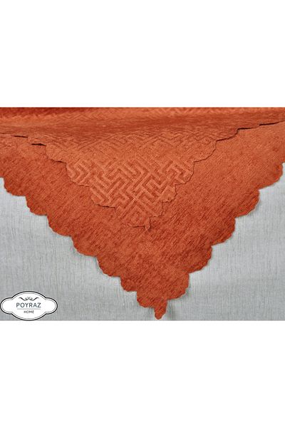 POYRAZ Shiny Patterned Chenille Tile Double Sided Sofa Sofa Bed Cover Shawl