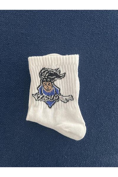 Toum Morera Boutique Yasuo Unisex White College Socks