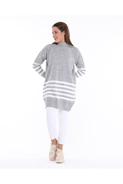 MA ananas Γυναικείο ριγέ πλεκτό τουνίκ