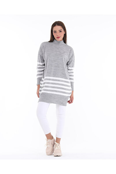 MA ananas Γυναικείο ριγέ πλεκτό τουνίκ