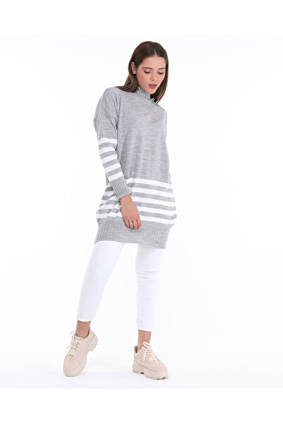 MA ananas Γυναικείο ριγέ πλεκτό τουνίκ