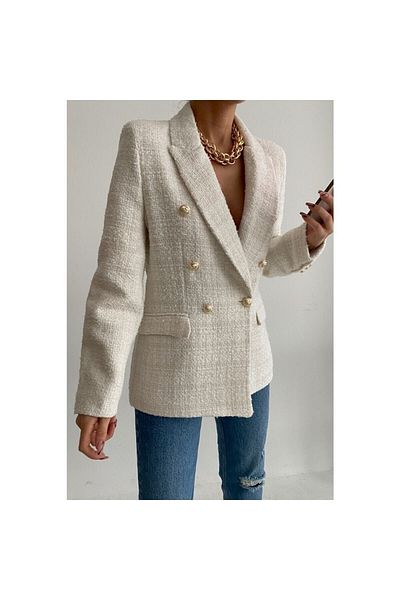 Mota Off-White Tweed Jacket