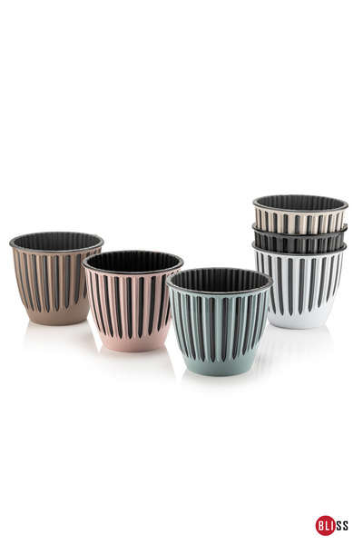 Bliss 2 Adet 3 lt Plastik Dekoratif Gök Mavi Renk Piyano Saksı