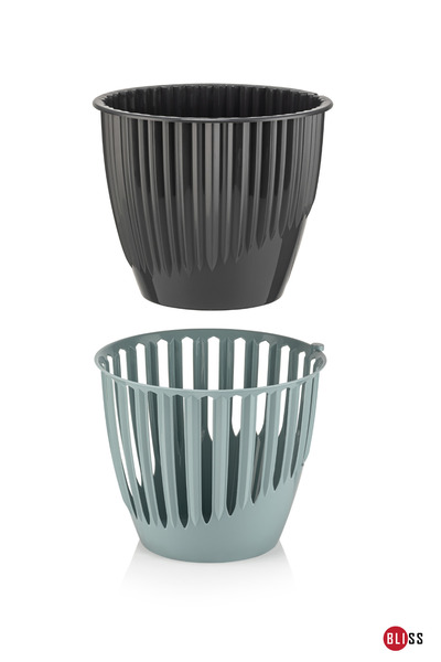 Bliss 2 Adet 3 lt Plastik Dekoratif Gök Mavi Renk Piyano Saksı