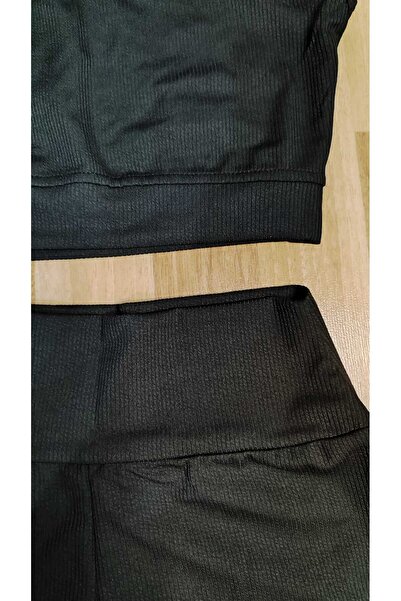 Rummy Health Fitilli Biker Şortlu Crop Sporcu Tayt Takımı