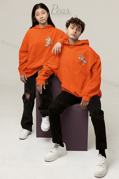 Pear Wear Bugs Bunny και Lola με στάμπα Lover Set Unisex φούτερ oversize