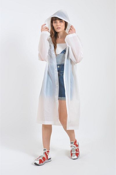 SARFEX Unisex White Water Windproof Raincoat Hooded