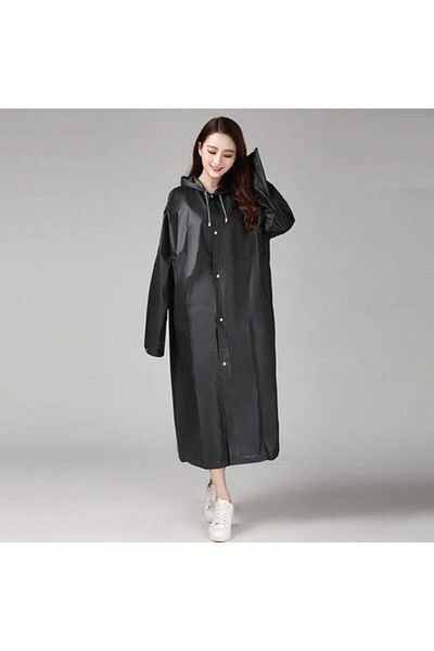 SARFEX Unisex Black Water Windproof Raincoat Hooded