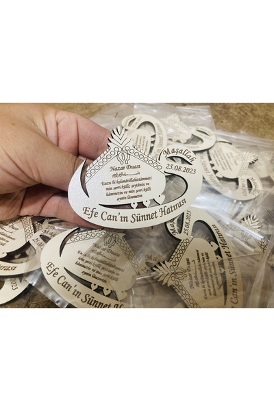20 Wooden Prayers Vav Magnet Circumcision Souvenir Birth Mevlüt Souvenir Vav Magnet
