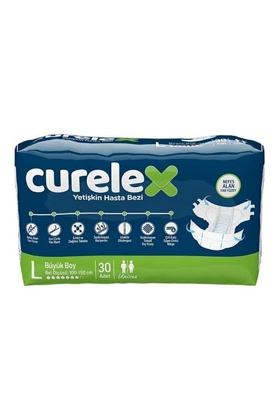 Curelex حفاضات للمرضى البالغين Curelex (كبيرة) 2 عبوة