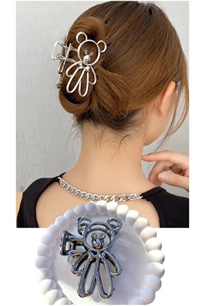 NİLZ Silver Color Teddy Bear Figured Peg Buckle