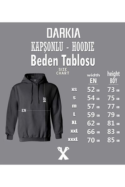 Darkia Vikings Special Design Printed Unisex Hooded Double Sided Sweatshirt Hoodie