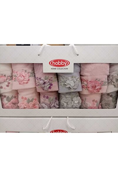Hobby Mırella Elena 12-Piece Towel Set Anali Kizli Towel 50*90 + 30*50