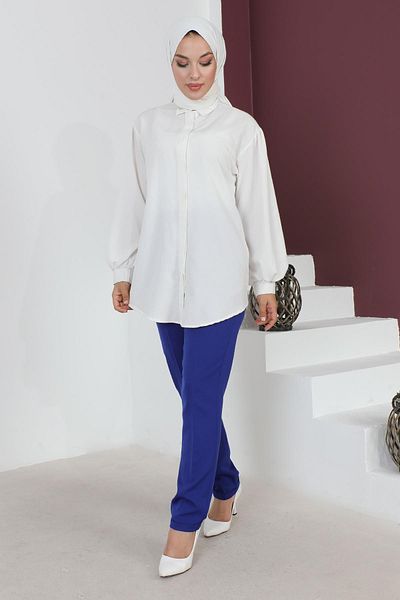 Modamihram Elastic Waist Wide Leg Trousers Saks 6080