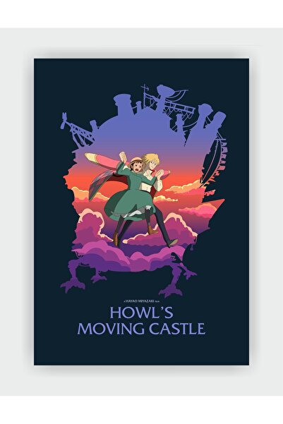 fırsatlar diyarı Howl's Moving Castle Yürüyen Şato Studio Ghibli Anime Film Poster - Kalın Kağıt - Çerçevesiz