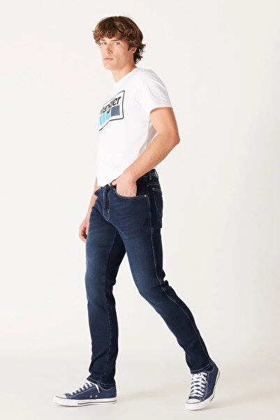 WRANGLER Slim Fit Texas Regular Waist Dark Blue Men's Jeans
