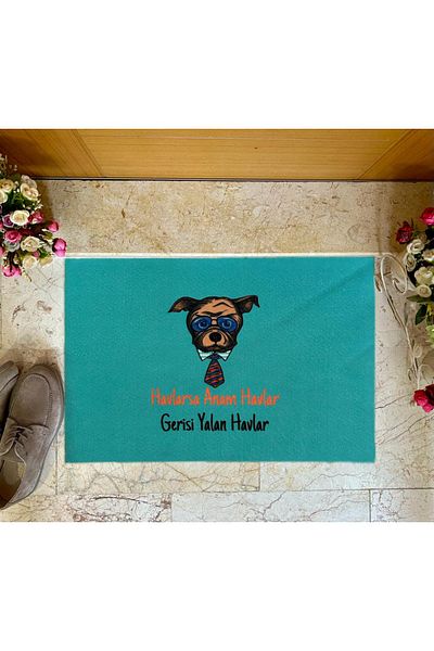 Lady Home Multi-Purpose Interior and Exterior Door Mat with If My Mother Barks, She Will Bark Logo