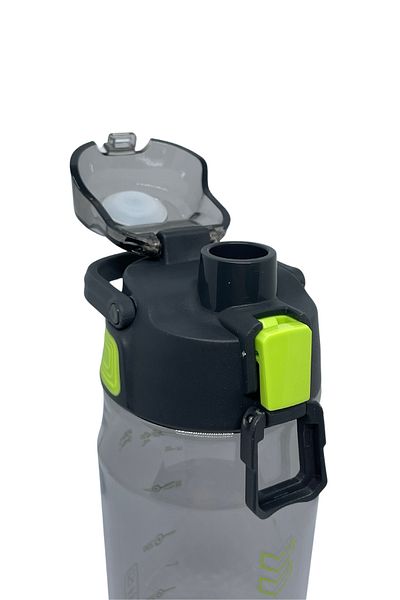 Shotay Comfortable Drinking 600ml Strawless Handled Water Bottle with Lockable Lid and Measuring Scale