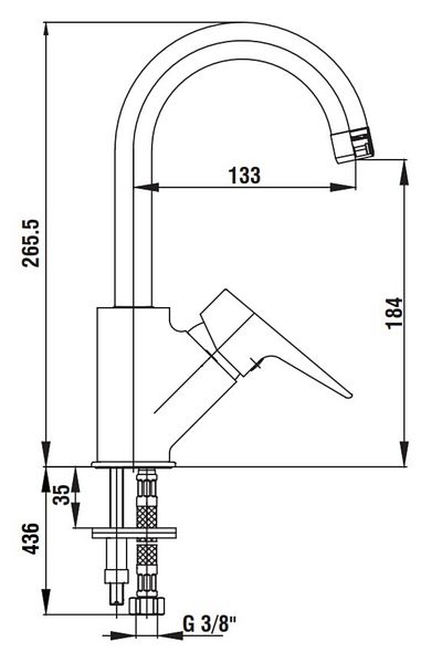 AR Fia Swan Pipe Washbasin Faucet102108965