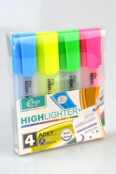 Kids Like Cengo 4 Color Neon Highlighter Set