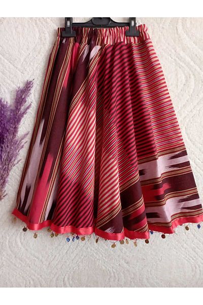 LABELLA COLLECTİON WOMEN'S MONKEY FABRIC SHARPED SKIRT LYRAL