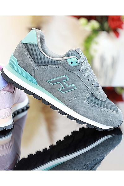 Hammer Jack 1743-Peru Genuine Leather Anatomical Eva Sole Unisex Sneakers Shoes Gray Turquoise