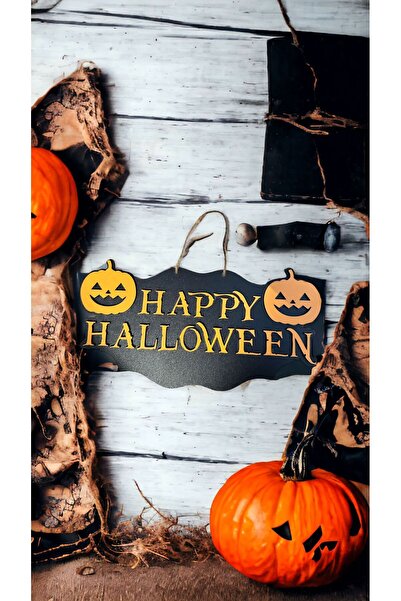 Happyland زينة باب خشبية معلقة من هابيلاند للهالوين، زينة جدارية لباب الهالوي...